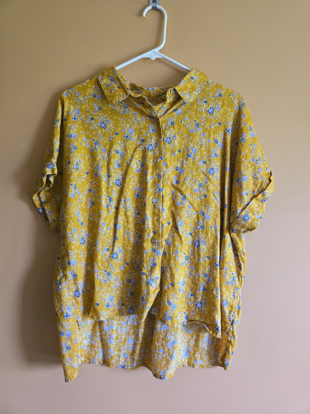 Rachel Zoe 100% Linen Button Down Floral Top - Picture 1 of 4